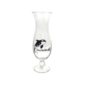 Sea World Orca‎ Whale Shamu Water Clear Hurricane Glass Cocktail Collectible 10”